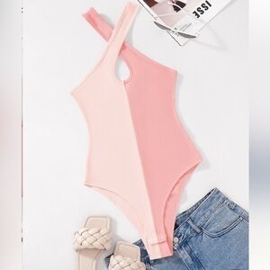 NWOT Two Toned Criss Cross Bodysuit